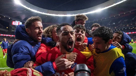 El Atlético celebra un gol El Atlético celebra un gol