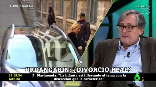 Francisco Marhuenda, sobre las fotos de Urdangarin: "La infanta Cristina lleva el tema con discreción, los matrimonios pasan todo tipo de circunstancias" Francisco Marhuenda, sobre las fotos de Urdangarin: "La infanta Cristina lleva el tema con discreción, los matrimonios pasan todo tipo de circunstancias"
