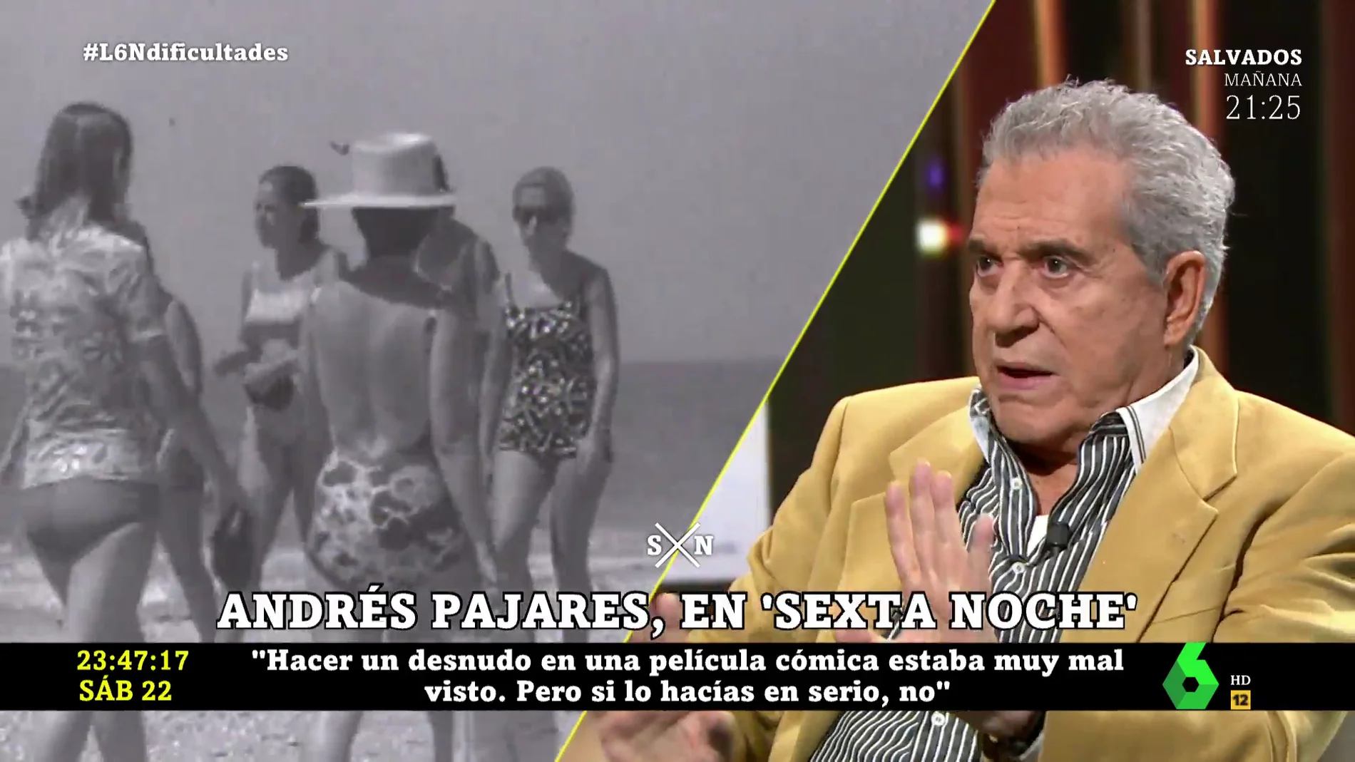 Andrés Pajares reconoce que se sentía incómodo y se sonrojaba cuando sus compañeras de rodaje se desnudaban