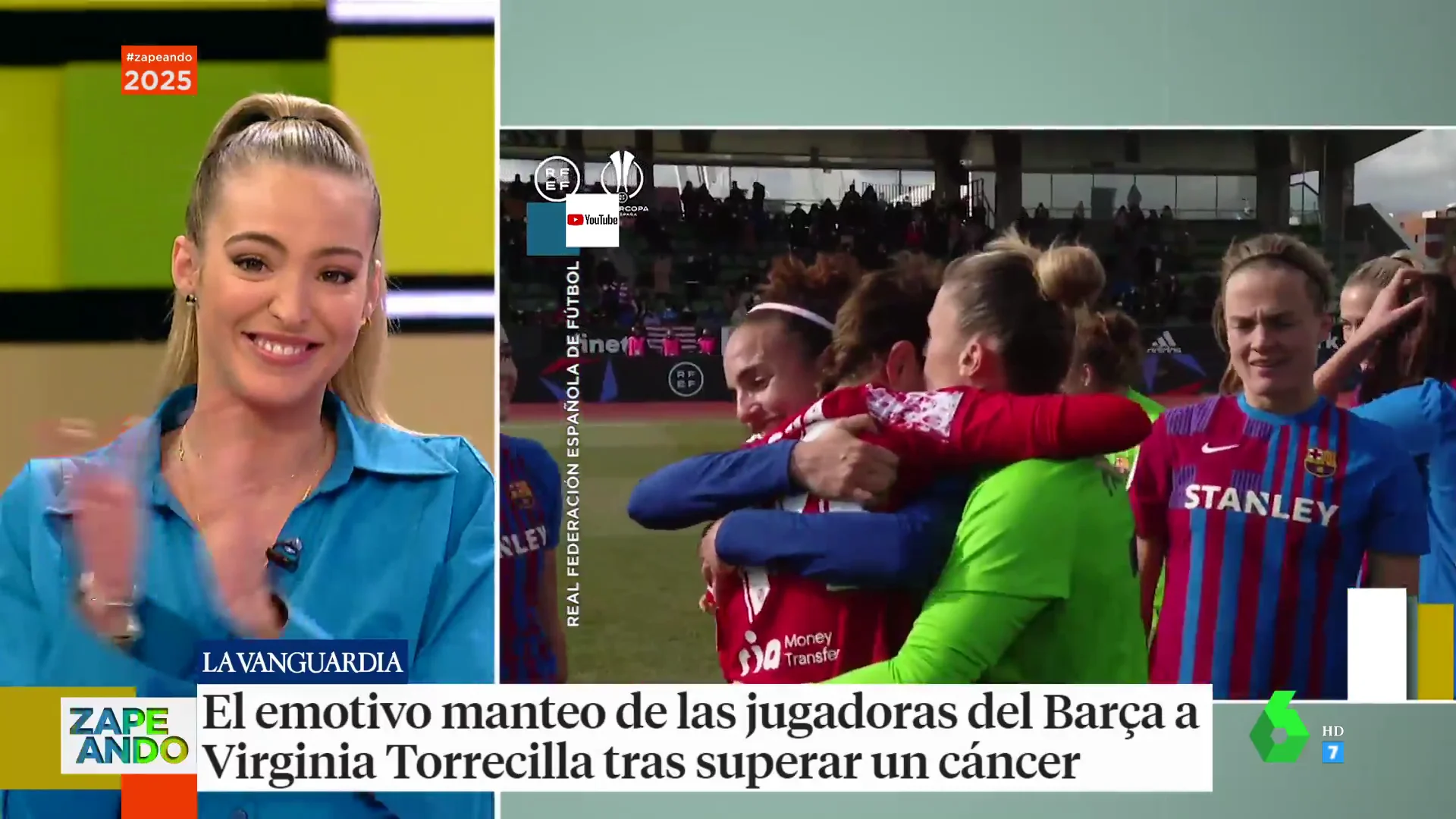 Isanel Forner analiza la emocionante foto de Virginia Torrecilla manteada: "En el fútbol femenino pasan cosas que van más allá del deporte"