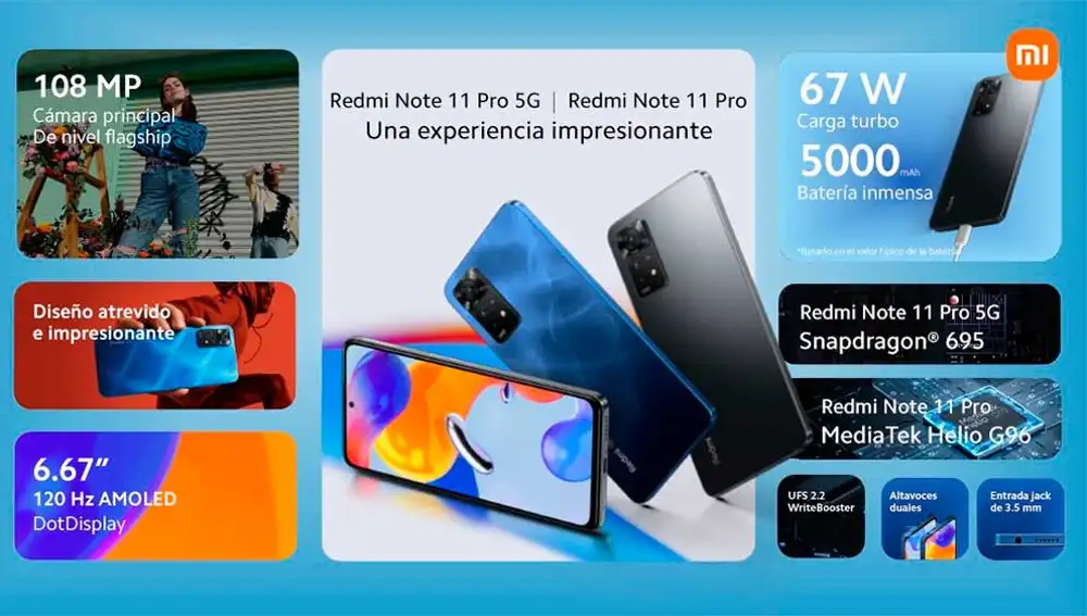 Redmi Note 11, 11 Pro y 11 Pro Plus, ficha técnica con características y  precio