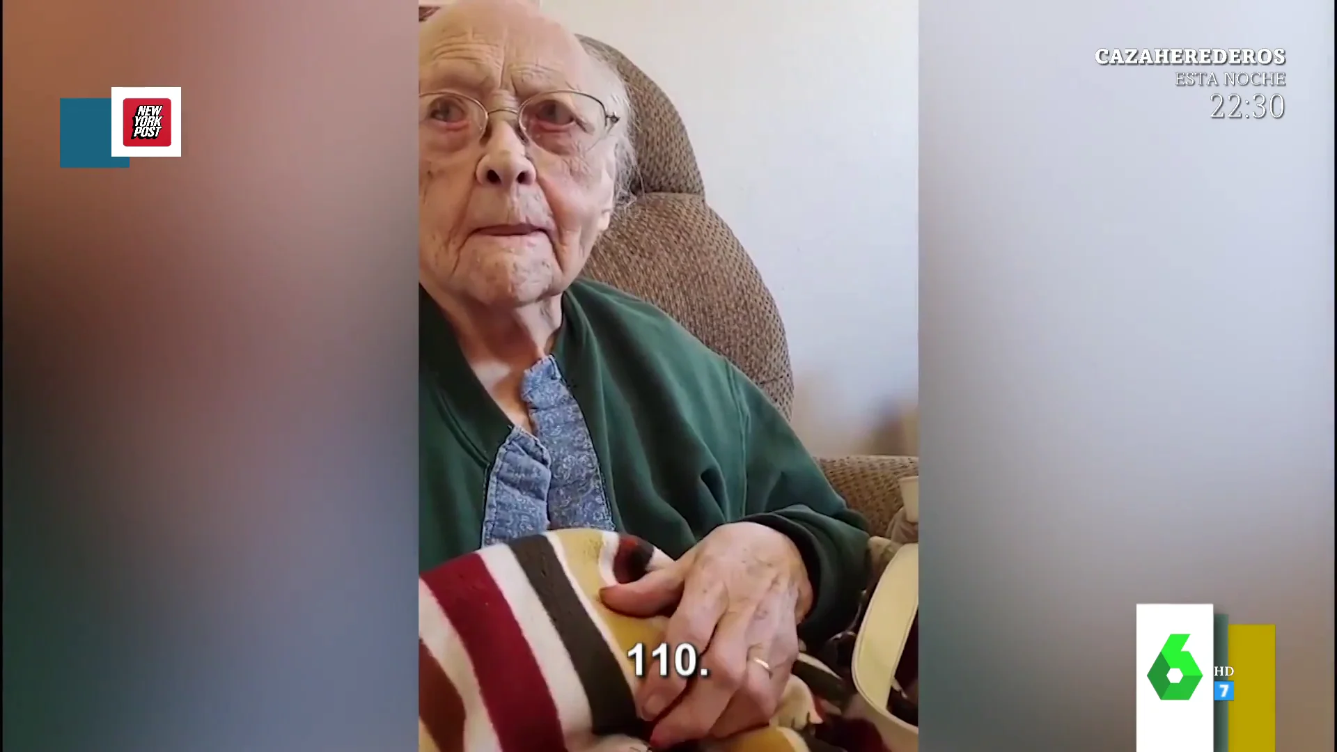 La cómica reacción de una mujer de 110 años cuando le recuerdan su edad