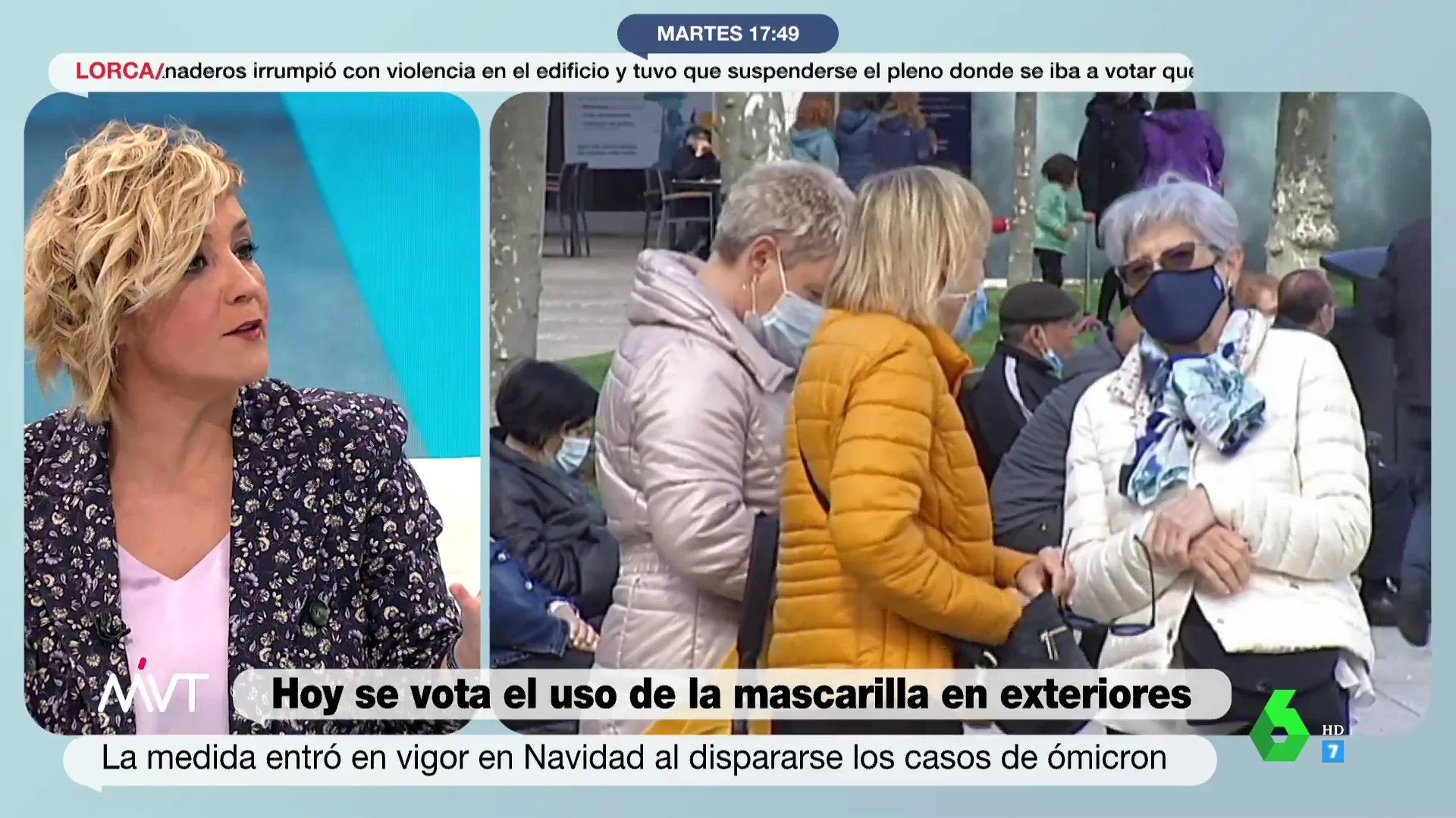 Cristina Pardo asegura que "llevaría la mascarilla puesta" en algunos sitios "aunque no fuera obligatorio"