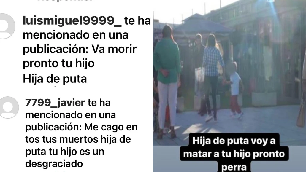 Algunos de los mensajes amenazantes que recibió Candela Peña
