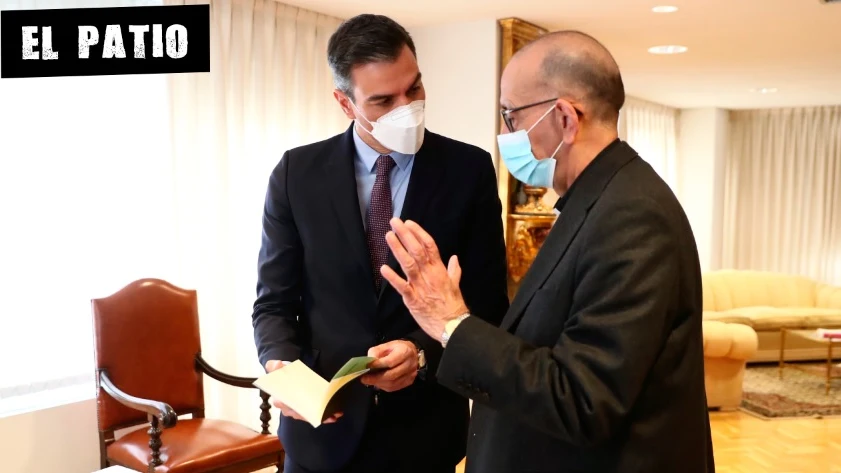 Pedro Sánchez junto al presidente de la Conferencia Episcopal