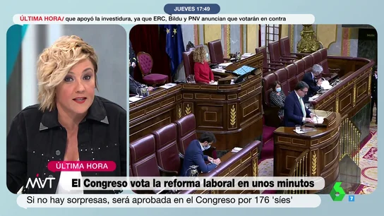 Cristina Pardo, contra el no apoyo de Rufián a la reforma laboral: "¿Por qué no fueron con su proyecto de independencia al Congreso?" Cristina Pardo, contra el no apoyo de Rufián a la reforma laboral: "¿Por qué no fueron con su proyecto de independencia al Congreso?"