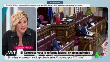 Cristina Pardo, contra el no apoyo de Rufián a la reforma laboral: "¿Por qué no fueron con su proyecto de independencia al Congreso?"