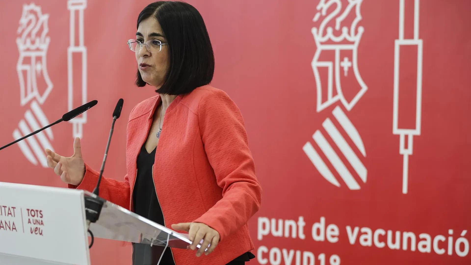 Carolina Darias en rueda de prensa en la Ciudad de las Artes y las Ciencias 