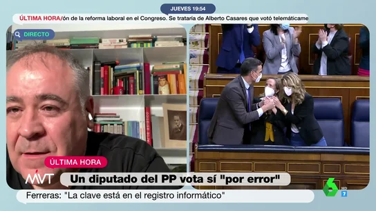 Las claves de Ferreras sobre la aprobación 'in extremis' de la reforma laboral: "Cinco minutos antes los diputados de UPN mintieron" Las claves de Ferreras sobre la aprobación 'in extremis' de la reforma laboral: "Cinco minutos antes los diputados de UPN mintieron"