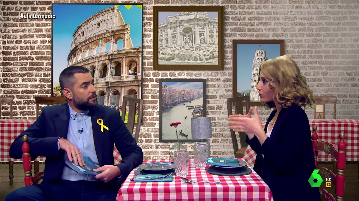 La imitación de Dani Mateo y Cristina Gallego: cenan en un restaurante como si fueran Rufián y Yolanda Díaz La imitación de Dani Mateo y Cristina Gallego: cenan en un restaurante como si fueran Rufián y Yolanda Díaz