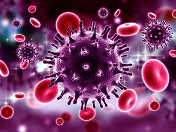 Virus del VIH renderizado en 3d Virus del VIH renderizado en 3d