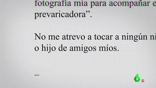 El testimonio de la jueza víctima del bulo del 'Bar España': "No me atrevo a tocar a ningún niño que no sea de mi familia o hijo de amigos míos" El testimonio de la jueza víctima del bulo del 'Bar España': "No me atrevo a tocar a ningún niño que no sea de mi familia o hijo de amigos míos"