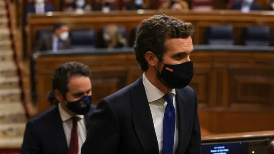 Pablo Casado y Teodoro García Egea en el Congreso en una imagen de archivo Pablo Casado y Teodoro García Egea en el Congreso en una imagen de archivo