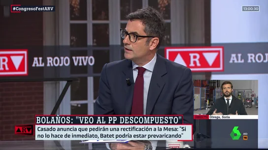 Bolaños, al PP: "Hay que saber perder" Bolaños, al PP: "Hay que saber perder"