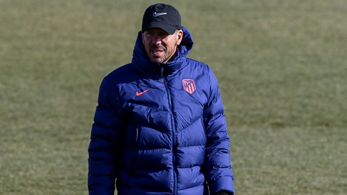 Diego Simeone, en un entrenamiento