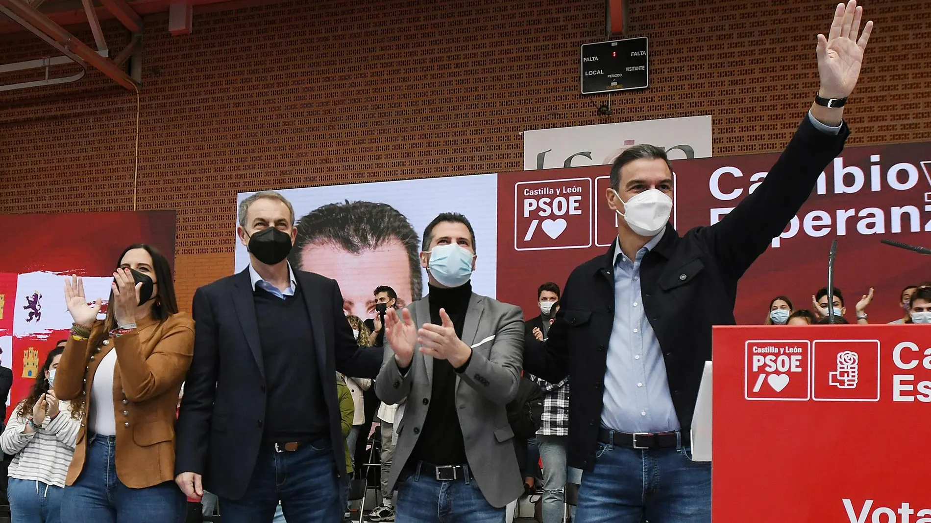 José Luis Rodríguez Zapatero y Pedro Sánchez acompañan a Luis Tudanca en la campaña de las elecciones de Castilla y León