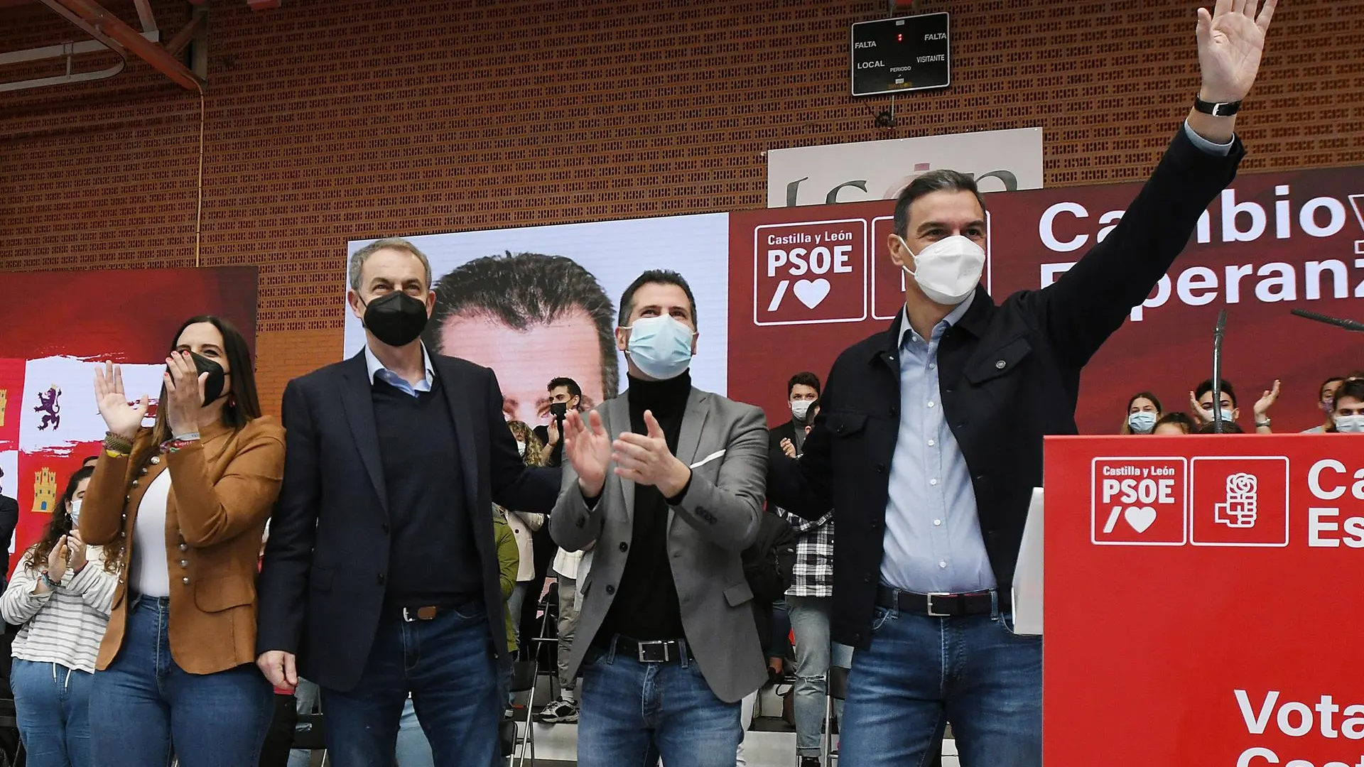 José Luis Rodríguez Zapatero y Pedro Sánchez acompañan a Luis Tudanca en la campaña de las elecciones de Castilla y León