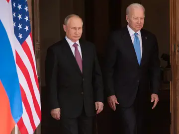 Vladimir Putin y Joe Biden, juntos durante un encuentro en 2021
