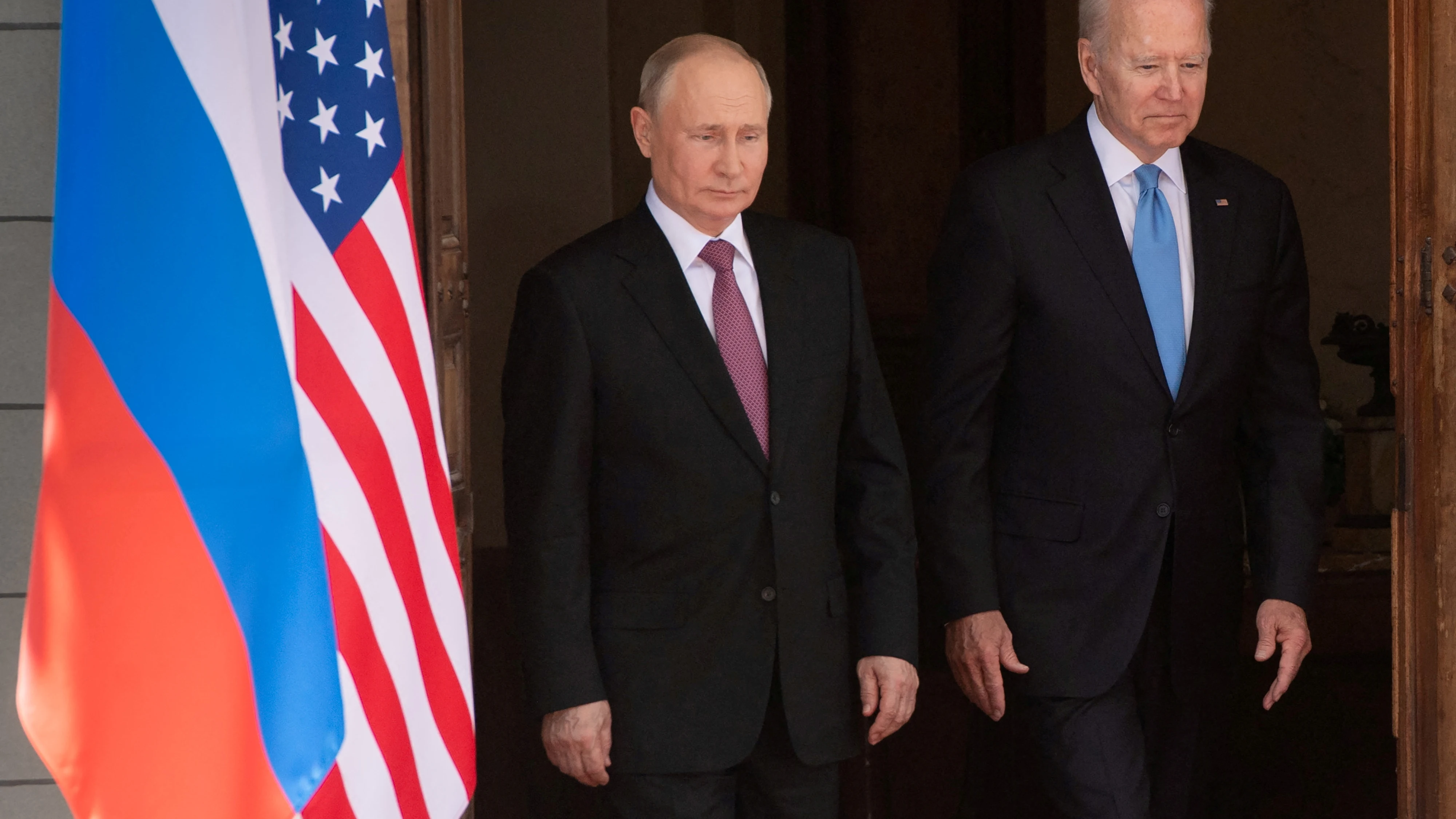 Vladimir Putin y Joe Biden, juntos durante un encuentro en 2021