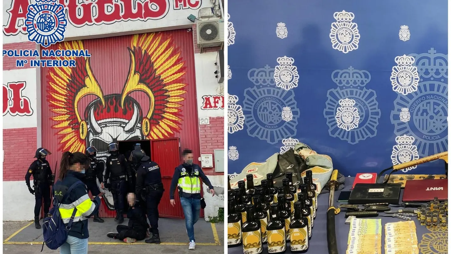 Material incautado en la operación contra los Ángeles del Infierno Material incautado en la operación contra los Ángeles del Infierno