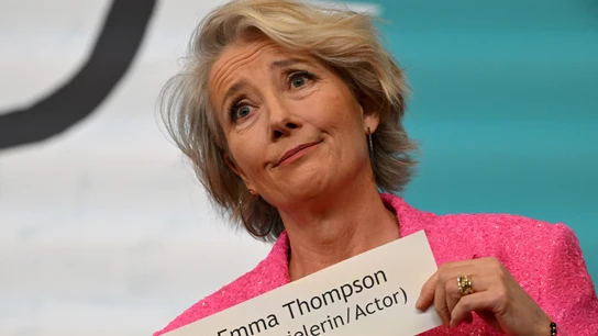 La actriz británica Emma Thompson, durante una rueda de prensa en la Berlinale La actriz británica Emma Thompson, durante una rueda de prensa en la Berlinale