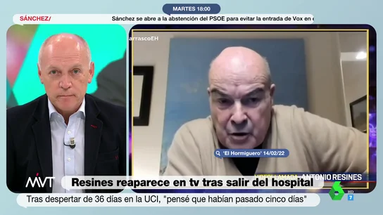 Tras salir del hospital después de un largo ingreso y de permanecer más de un mes en la UCI, Antonio Resines reaparecía este lunes en 'El Hormiguero', donde revindicó la sanidad pública en España, afirmando que hay que apoyarla "como sea". Unas palabras que el periodista Luis Sanabria ha suscrito este martes en Más Vale Tarde, tras estar ingresado él mismo recientemente. "Yo estuve la semana pasada ingresado en un hospital público de la Comunidad de Madrid y por tanto, como él, hago también un subrayado destacado de la sanidad pública en España", ha afirmado. Puedes ver el momento en el vídeo que ilustra estas líneas. Tras salir del hospital después de un largo ingreso y de permanecer más de un mes en la UCI, Antonio Resines reaparecía este lunes en 'El Hormiguero', donde revindicó la sanidad pública en España, afirmando que hay que apoyarla "como sea". Unas palabras que el periodista Luis Sanabria ha suscrito este martes en Más Vale Tarde, tras estar ingresado él mismo recientemente. "Yo estuve la semana pasada ingresado en un hospital público de la Comunidad de Madrid y por tanto, como él, hago también un subrayado destacado de la sanidad pública en España", ha afirmado. Puedes ver el momento en el vídeo que ilustra estas líneas.