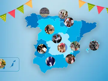 Gráfico fiestas populares más conocidas de las provincias de España