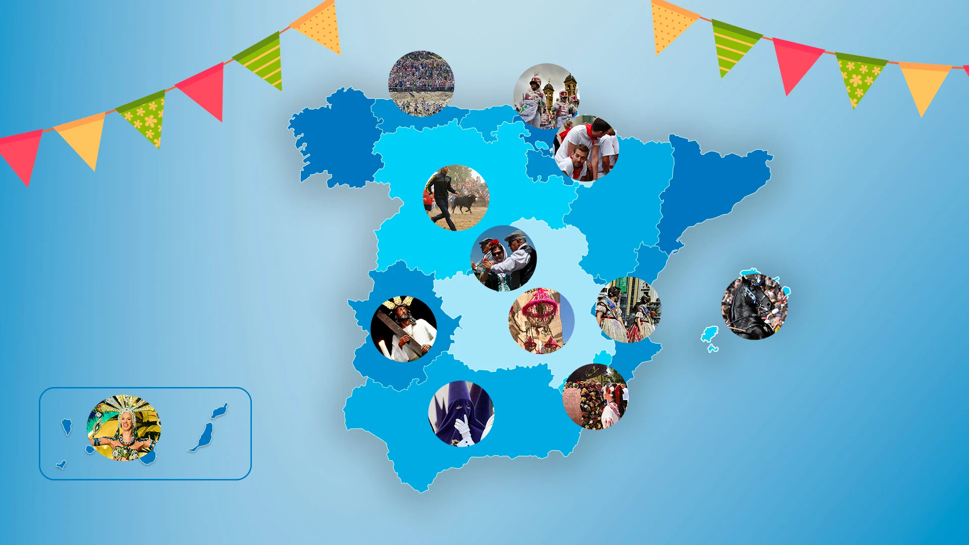 Gráfico fiestas populares más conocidas de las provincias de España