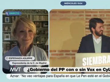 Esperanza Aguirre: &quot;Vox es un partido con el que estoy de acuerdo en cosas muy importantes&quot;