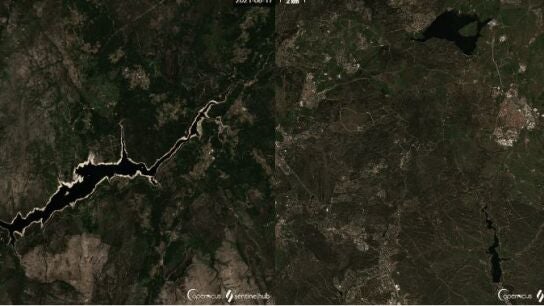 La sequ&iacute;a que sufre Espa&ntilde;a ya se ve desde el espacio: los v&iacute;deos del antes y el despu&eacute;s