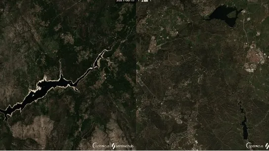 La sequía que sufre España ya se ve desde el espacio: los vídeos del antes y el después La sequía que sufre España ya se ve desde el espacio: los vídeos del antes y el después