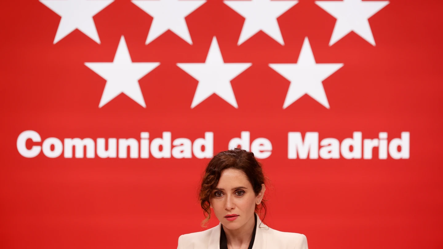 Isabel Díaz Ayuso, durante una comparecencia Isabel Díaz Ayuso, durante una comparecencia