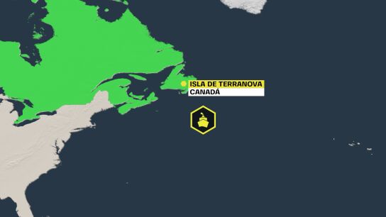Mapa del naufragio en aguas de Canad&aacute;