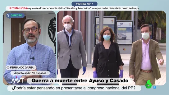 El análisis de Fernando Garea sobre la 'supervivencia' política de Ayuso y Casado en el PP: "O cae uno, o cae otra o lo hacen varios" El análisis de Fernando Garea sobre la 'supervivencia' política de Ayuso y Casado en el PP: "O cae uno, o cae otra o lo hacen varios"