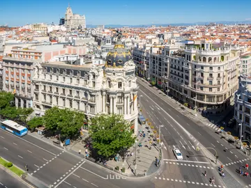 Calle Gran Vía con Alcalá Calle Gran Vía con Alcalá