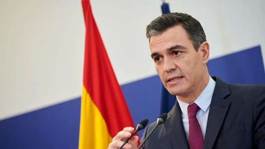 El presidente del Gobierno, Pedro Sánchez, durante una rueda de prensa en una imagen de archivo El presidente del Gobierno, Pedro Sánchez, durante una rueda de prensa en una imagen de archivo
