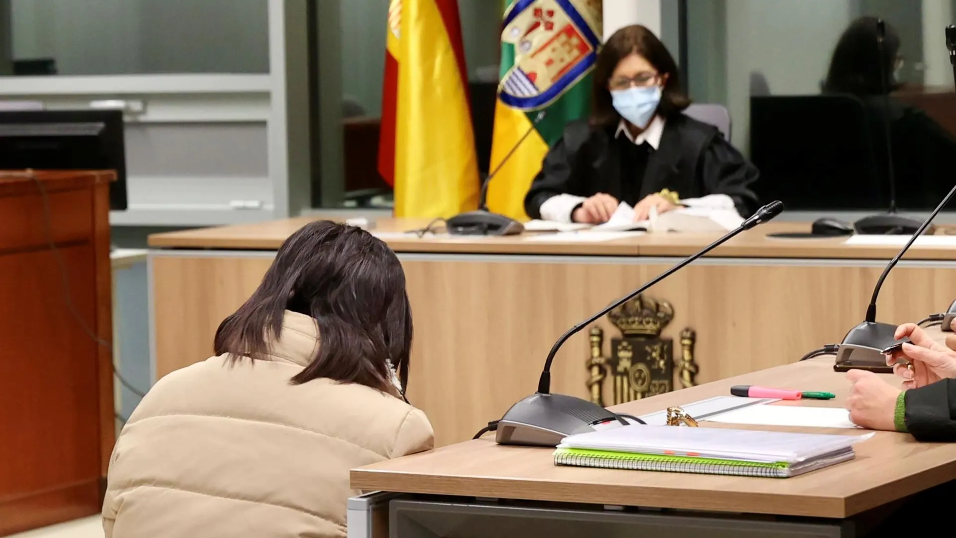 Adriana Ugueto durante el juicio celebrado por el asesinato de su hija Carolina, de cinco años, en un hotel de Logroño