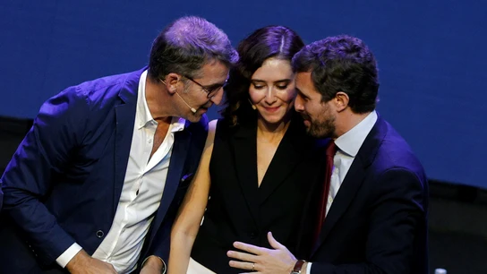 Alberto Núñez Feijóo, Isabel Díaz Ayuso y Pablo Casado Alberto Núñez Feijóo, Isabel Díaz Ayuso y Pablo Casado