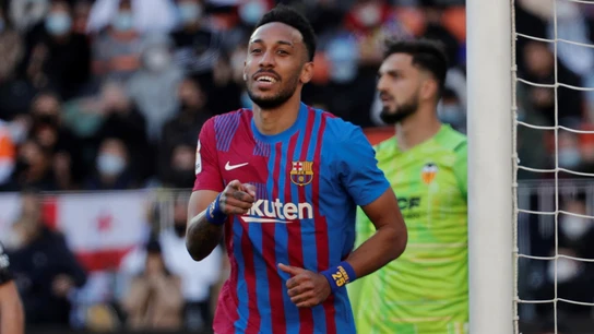 Aubameyang celebra un gol Aubameyang celebra un gol