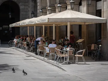 Imagen archivo de un restaurante de Barcelona Imagen archivo de un restaurante de Barcelona