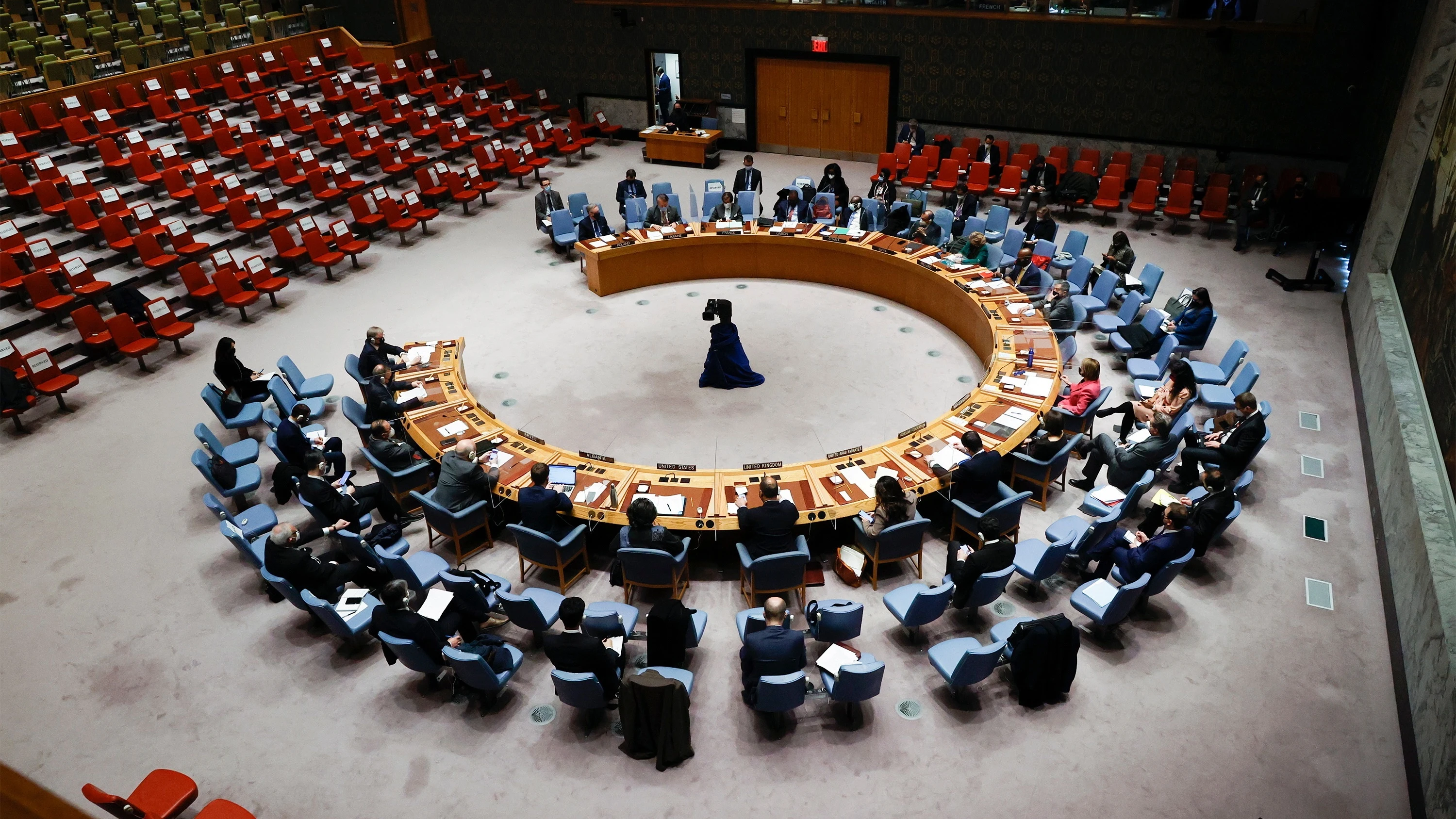 Miembros del Consejo de Seguridad de la ONU reunidos en Nueva York, Estados Unidos