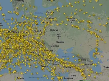 Imagen del espacio aéreo de Ucrania aislado