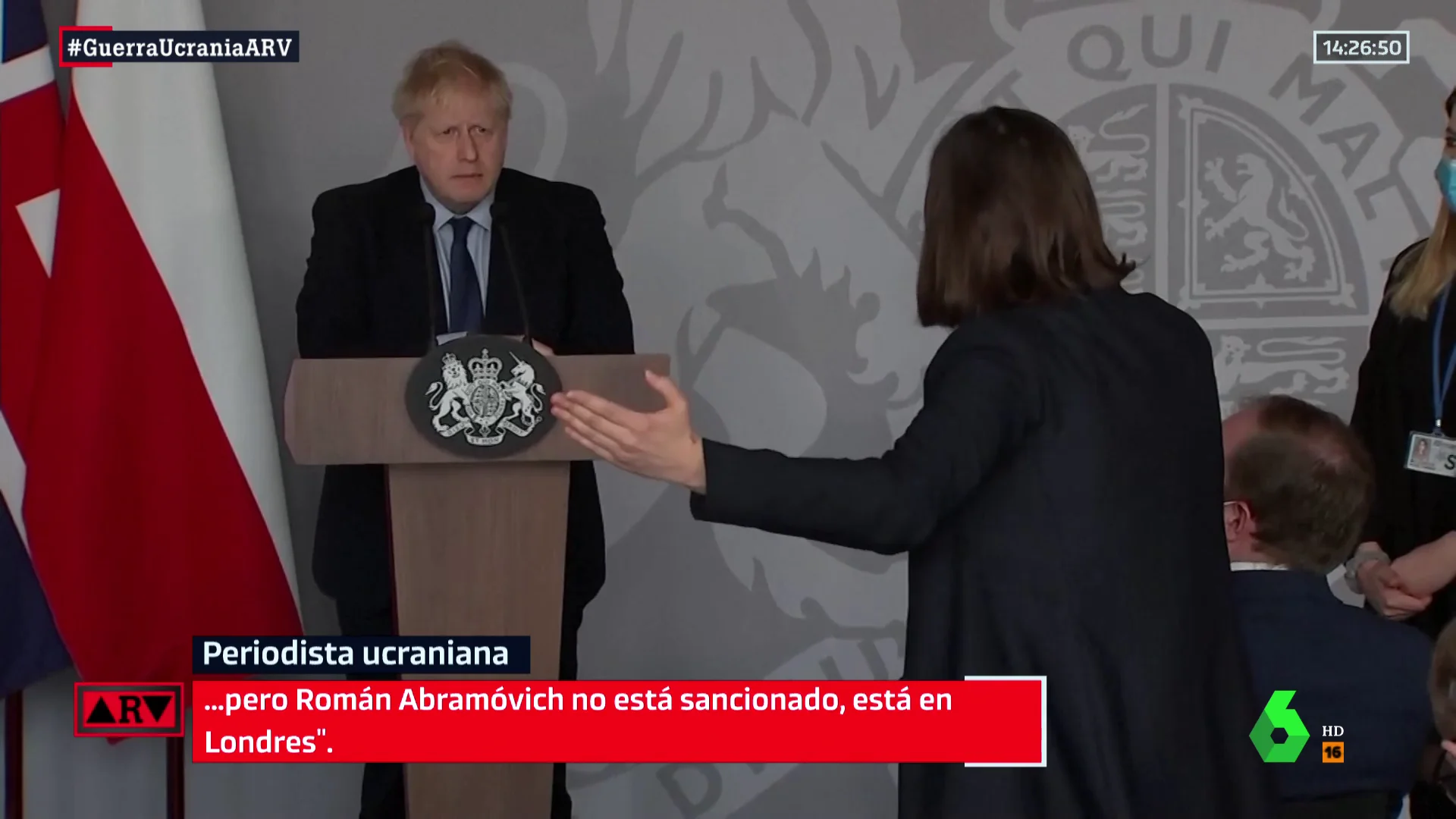 La dura reprimenda de una periodista ucraniana a Boris Johnson: "La OTAN tiene miedo a una III Guerra Mundial, pero ya ha comenzado"