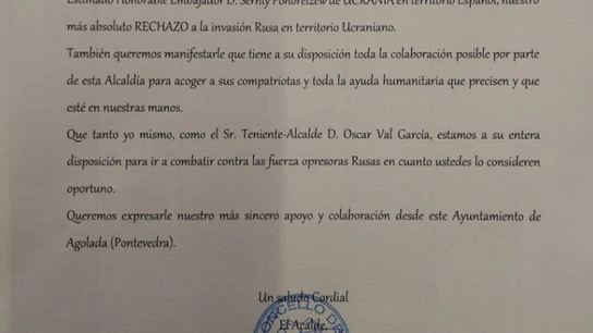 Un alcalde gallego se ofrece para ir a combatir a Ucrania contra las fuerzas rusas Un alcalde gallego se ofrece para ir a combatir a Ucrania contra las fuerzas rusas