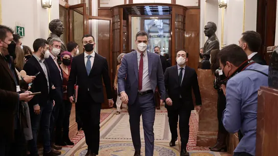 Pedro Sánchez a su llegada al hemiciclo Pedro Sánchez a su llegada al hemiciclo