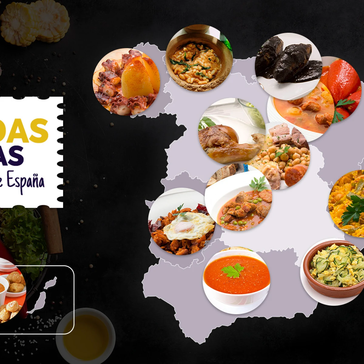 Las comidas y platos típicos de cada provincia de España