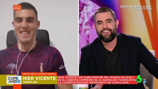 Iker Vicente, el aizkolari que batió el récord cortando troncos y donó el premio a la vacuna contra el COVID Iker Vicente, el aizkolari que batió el récord cortando troncos y donó el premio a la vacuna contra el COVID