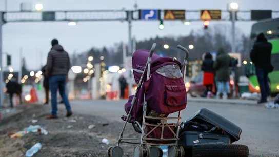 Un carrito, abandonado en la frontera con Polonia Un carrito, abandonado en la frontera con Polonia