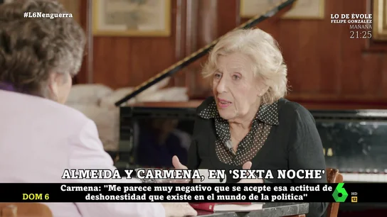 Carmena lanza una frase lapidaria sobre el escándalo de Ayuso y el PP: "Es un poco la política de la mafia, no se puede hablar mal del otro aunque lo haga mal" Carmena lanza una frase lapidaria sobre el escándalo de Ayuso y el PP: "Es un poco la política de la mafia, no se puede hablar mal del otro aunque lo haga mal"