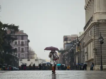 Una tarde de lluvia en Madrid.